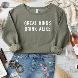 Chillionaire "Great Minds Drink Alike" Pullover | Olive | Medium